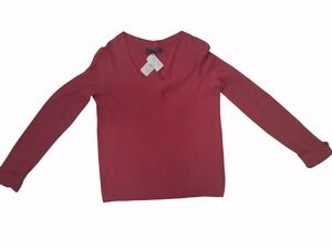 NWT Piazza Sempione Women’s XL Orange Red Ribbed Knit Sweater – Cashmere Blend